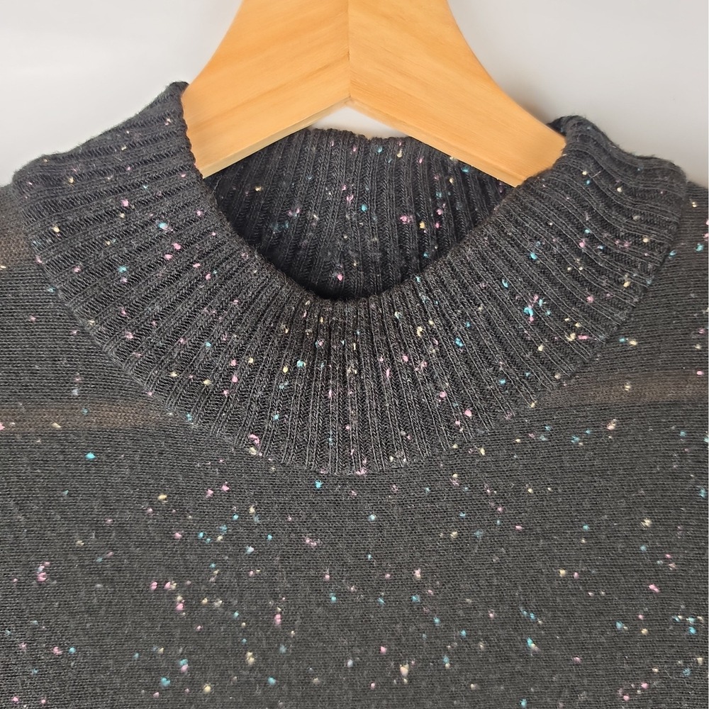 Hearts Brand Vintage Dress Black Size 7/8 RN 66060 Pastel Speckled Shoulder Pads